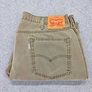 Levi Strauss & Co 514 Jeans Men's 38 X 30 Khaki Beige Straight Fit Durable Denim